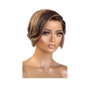 Short Pixie Straight Bob Wigs for Black Women 13 x4 x1 T Part Lace Frontal Wig for Daily Use Adds Volume(4/27#)
