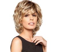 Short Pixie Wigs,Natural Wig, Clothing Wig,for Women Synthetic Layered Short Curly Wig,Cosplay Replacement Hair Wig with Wig Cap,Adjustable Head Circumference A (A)