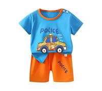 Short Pjs for Girls Sleeve Satin Sets Summer Pack of 2 Pyjamas Set Kids Sleepwear Children Outfit Toddler Clothes Blue