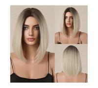 Short Platinum Blonde Bob Sythetic Wigs for Women Party Use Natural Lace Wigs Heat Resistant Daily Use