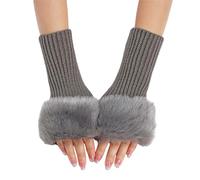 Short Plush Gloves Autumn And Winter Women's Cute Wrist Knitted Wool Warm Fingerless Gloves Ski Gloves Mittens Men