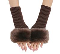 Short Plush Gloves Autumn And Winter Women's Cute Wrist Knitted Wool Warm Fingerless Gloves Ski Gloves Mittens Men