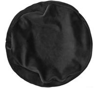 Short Plush Speaker Cover 28.5cm Black Fabric(B) | Fits 25-50cm horns, elastic band secure hold, soft plush for surface, easy slip-on design, black color