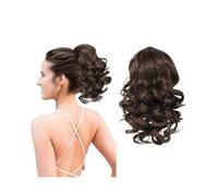 Short Ponytail Extension - 10 Inch Loose Curly Wavy Drawstring Comb Clip Hair for Women for Daily Use(Light Brown)