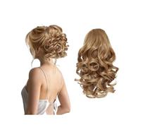 Short Ponytail Extension - 10 Inch Loose Curly Wavy Drawstring Comb Clip Hair for Women Hair Extension for Daily Use(Dark Blonde)