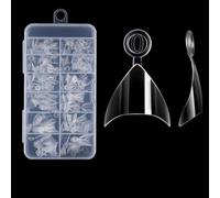 Short Press On Nails Not Need Sanding Reusable Semi Adhesive Faux Nails For Work And Social Event Semi Cover Nail Tips