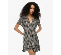 Short printed wrap dress for women Superdry Noir L