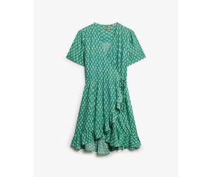 Short printed wrap dress for women Superdry Vert M