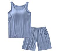 Short Pyjamas for Women Shorts Set Summer 2 Piece Pjs Pajamas Cami Pajama Co Ord Sets Ladies Uk Sleeveless Lounge Plus Size Sleep Essentials Nightwear Pj Sleepwear Tank Tops Built In Bra