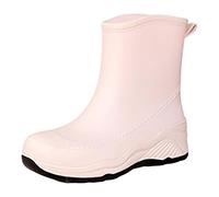 Short Rain Boots For Women Ankle Rainboot Garden Boot Ladies Rubber Outside Work With Comfort Shoes Yellow Women 41, White, 4 UK