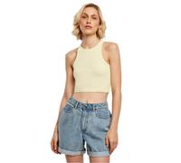 Urban Classics Women's Ladies Cropped Rib Top T Shirt, Soft Yellow, L UK