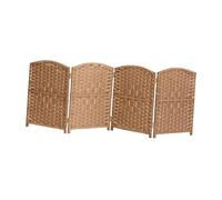 Short Room Decorative Partitions,4 Panels Room Divider,Rattan Small Separating Partition Wall,Folds for Space-saving Storage(Color-2,80x30cm-4 panels)