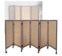 Short Room Divider,4/5/6/7/8 Panel Foldable Movable Privacy Screen,Wooden Blackout Breathable Fence,Suitable for Home Office Dormitory(100x40cm-6 panels)