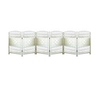 Short Room Divider,4/5/6 Panels Rattan Room Partitions,Freestanding Privacy Wooden Short Screen,for Living Room Study Office Dormitory(White,19.68 x 11.81in-6 panels)