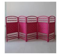 Short Room Divider, 6 Panel Freestanding Partition Wall, Portable Folding Privacy Screen for Home and Office, Blackout Weave Design