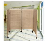 Short Room Divider,8 Panels Temporary Partition Wall with Wheel,Folding Weave Blackout Privacy Screen,for Dorm Kindergarten Separation(39.37 x 15.74in-4 Pieces)