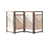 Short Room Divider,Hollow Partition Screen,Foldable Linen Fabric Room Partitions,Block the Sun for Kindergarten Terrace Bedroom(Color 2)