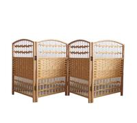 Short Room Divider, Portable Folding Privacy Screen, Indoor Weave Temporary Wall for Home Office and Dorm Separation, 4-6 Panel,