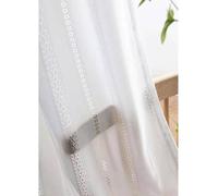 Short Semi Sheer ains 45" - White Lace Privacy ains for 2 Panels Set with Ring Clips Home Decor Light Filtering Drapes 38"x45"