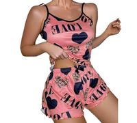 Short Sets For Women 2 Piece Outfits - Summer Silk Pjs For Women Sets - Silky Pyjama Set Nightwear Size 18 Silk Short Pjs Set Petite Pyjamas Pj Shorts Satin Pyjamas Loungewear Red