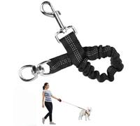 Short Shock Absorber Dog Lead Bungee Dog Leash Extension, Elastic Buffer Extender Prevent Injury on Arm and Shoulder & Save Dogs from Getting Hurt Great for Bicycle, Running, Walking (Black)