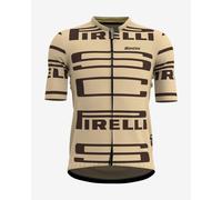 Short sleeve beige Santini X Pirelli Sport Club jersey - Slim fit - XS