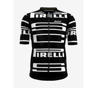 Short sleeve black and white Santini X Pirelli Sport Club jersey - Slim fit - L