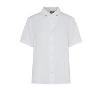 Short Sleeve Blouse with Heart Embroidery White