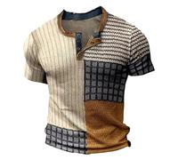 Short Sleeve Casual Tops for Men Violet Blouse Thank You Teacher Gifts Camping Men's T Shirt Button Neck Short Sleeved Casual Top Striped Plaid Retro Western Denim Print Top Sale Promotion