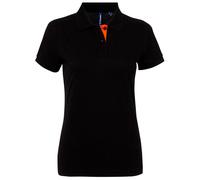 Short Sleeve Contrast Polo Shirt Asquith & Fox Black XL