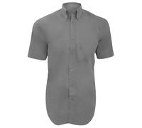 Short Sleeve Corporate Oxford Shirt Kustom Kit Silver 15 in