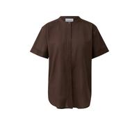 Short Sleeve Cotton High Neck Blouse Women COMMA Marron 36