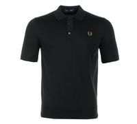 Short Sleeve Cotton Knitted Polo Shirt Black, Medium