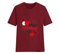 Short Sleeve Crew Neck T-Shirt Top for Men and Women Top Elegant, red, XXL