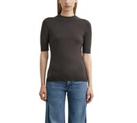 Short Sleeve Fine Knit High Neck Woman Top COMMA Marron 44