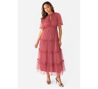 Short Sleeve Frill Midaxi Dress Anaya with Love Dark Pink 22