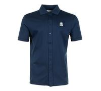 Short Sleeve Full Button Shirt Navy, XXXL