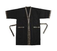 Short Sleeve Haircut Pocket Apron, Professional Barber Work Clothes, Stylish Black Grooming Workwear with 2 Pockets, Polyester Hair Salon Uniform for Hairdressers and St