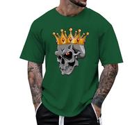 Short Sleeve Halloween Tee Men Scary Pumpkin T-Shirt Vintage Print Streetwear Workout Sport Shirt Horror Clothes Tops Jack O Lantern for Outdoor Sports Activities Dark Green