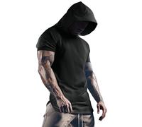 Short Sleeve Hoodie Men,Mens Short Sleeve Hoodies T Shirt Athletic Running T-Shirt Men's Plain Quick Drying Slim Fit Tops Regular Fit Pullover