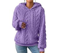 Short Sleeve Hoodie Women Custom Hoodie Jumpers Gifts for Her Hiking Walking Women's Solid Plush Spliced Women's New Solid Hooded Thickened Jacquard Long Sleeve Sweater Coat Top Clearance Bargains