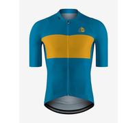 Short sleeve light blue and yellow Etxeondo Biko jersey - L