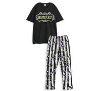 Short Sleeve Long Leg Pyjama Set Beetlejuice Black S