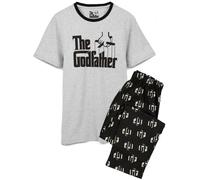 The Godfather Mens Pyjamas | Adults Crime Family Leader Movie Logo Grey T-Shirt With Black Long Bottoms Pjs | Movie Merchandise XXL
