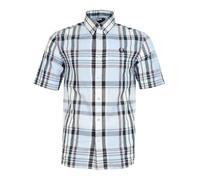 Short Sleeve Madras Check Shirt Light Smoke, Medium