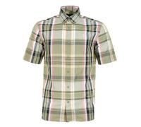 Short Sleeve Madras Check Shirt Olive Mint, XL