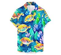 Short Sleeve Mens Hawaiian Shirt Sale, Button Down Beach Shirts Casual Hawaiian Shirts for Men Plus Size Mens Hawaiian Flower Shirts Beach Shirts for Him Beach Essentials