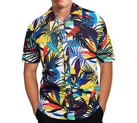 Short Sleeve Mens Hawaiian Shirt Sale, Button Down Beach Shirts Casual Hawaiian Shirts for Men Plus Size Mens Hawaiian Shirt Beach Casual Summer Shirts Gifts for Men Today's Deals