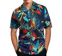 Short Sleeve Mens Hawaiian Shirt Sale, Button Down Flower Shirts Summer Hawaiian Shirts for Men Plus Size Mens Hawaiian Shirt Beach Casual Summer Shirts Grandad Deals of The Day
