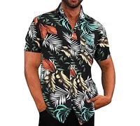 Short Sleeve Mens Hawaiian Shirt Sale, Button Down Hawaiian Shirt Summer Hawaiian Shirts for Men Plus Size Men's Traditional Pattern Print Hawaiian Shirts Beach Essentials